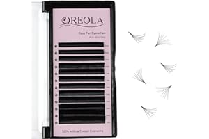 Oreola Auto-Fan Volumen Extensiones de pestañas D Curl Mixto 8-15mm 12 Correas Simple Fan Lashes 3D 5D 6D Volumen Ruso Pestañas Falsas Pestañas postizas Flor de autoventilación rápida