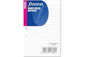 Filofax 212210 Recharge pour Organiseur feuille ligné Blanc