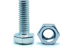 DOJA Barcelona | Tornillos con Tuerca | 50 Tornillos Hexagonales con 50 Tuercas | M4x20mm | en Acero Galvanizado | Tornillos y Tuercas, Tornillo Roscado y Tuerca, Pernos Con Tuerca, Cabeza Hexagonal