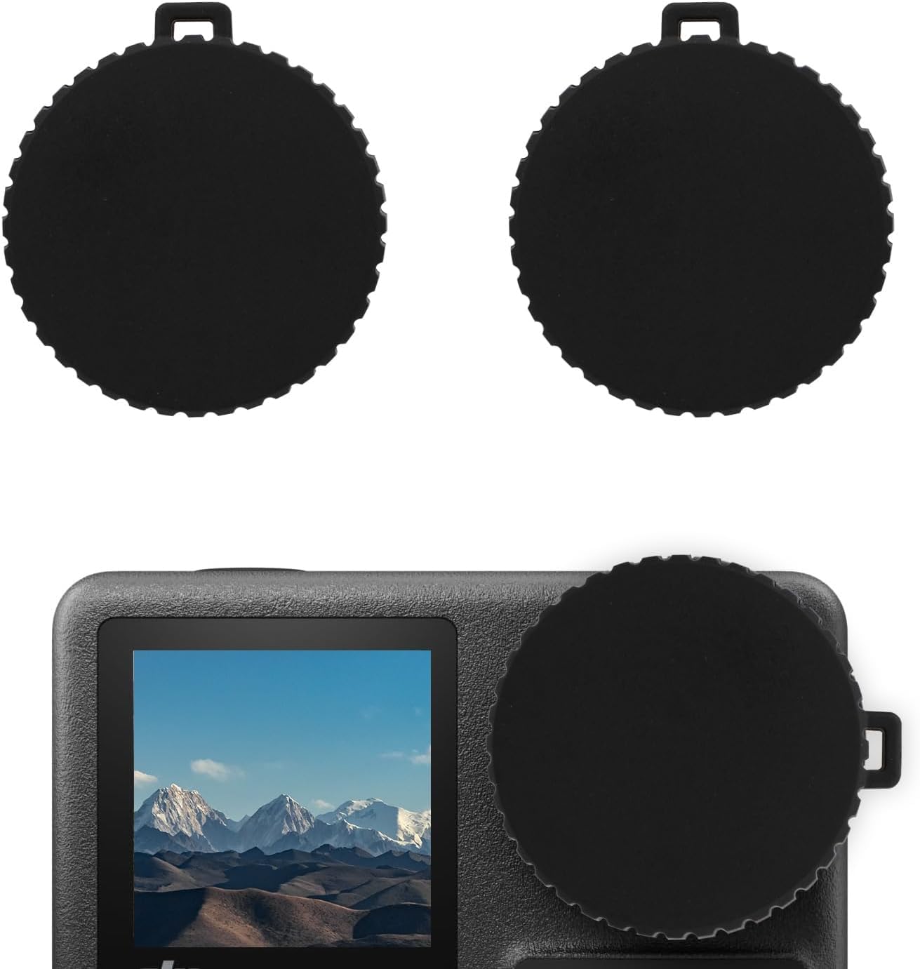 2pcs Lens Cap Suitable for Osmo Action 5/4 and Action 3, Black Lens Protector Flexible Lens Cover Protective Accessories Compatible with Osmo Action, Prevent Scratches Dust