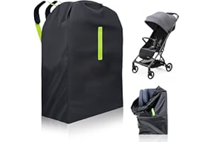 WANDGU bolsa de transporte para cochecito grande 600D para viajes en avión, resistente bolsa de viaje impermeable para asiento de coche, 120 x 63 x 43 cm, Negro, Unisex