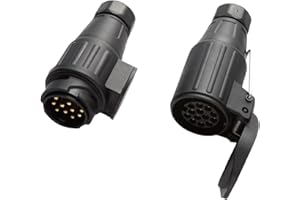 Feuunly Prise Remorque 13 Broches Male Femelle, 12V Étanche Prise Remorque Connecteur Standard Européenne - ISO 11446, pour Caravane Camions Voiture RV Bateau Remorque Connecteur