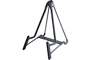 K&M 17581 Support de guitare électrique Heli 2 Schwarz en acier - largeur 18,5 à 23 cm - Pied pour guitare électrique