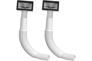 BRIOTA Kitchen Sink Waste Kit, 2 Pcs Overflow Pipes with Rectangle Drain Cover, Stainless Steel Kitchen Sink Waste Fittings, Overflow Head Sink for Kitchen, Tube Length 60cm