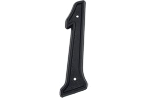HASWARE Número de casa de 5.5 pulgadas (139mm) Números de puerta modernos Números de dirección de casa de calle, Plástico ABS negro (1)