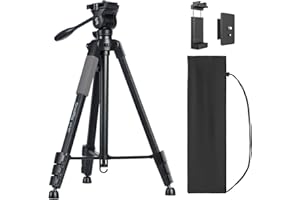 SMALLRIG CT-07 Trípode de Viaje de 63,4" para iPhone y Cámara con Montaje Vertical/Horizontal de Cambio Rápido, Ángulos Ajustables y Carga Máxima de 4kg - 4689