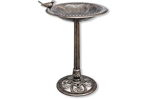 BACKYARD EXPRESSIONS PATIO · HOME · GARDEN 912449-NW - Vasca da giardino per uccelli, in bronzo, resistente alle intemperie, in poliresina, 76 cm, con espressioni da cortile
