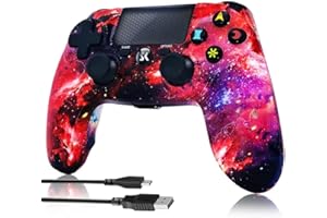 CHENGDAO Mando inalámbrico para PS4, Gamepad Double Vibración de Alto Rendimiento Compatible con Playstation 4 / Pro/Slim/PC con Cable de Carga - Galaxy