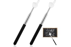 BRUISLARD 2 PCS Zeigestab Ausziehbar Lehrer Zeiger Finger Lehrer Pointer Stick Mini Einziehbar Klassenzimmer Zeiger Zeigestock Edelstahl für Lehrerunterricht Lehrer Whiteboard Tafel ZeigerSchwarz)