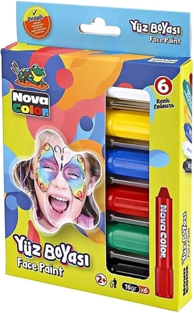 Nova Color Yüz Boyası 6'lı Set, 160gr, Renkli TYBGJ75HUUJL6UI748