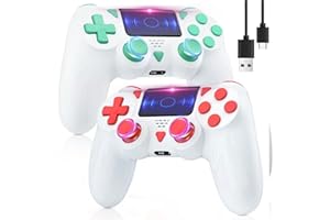 TURPOW Wireless Controller 2 Pack for PS-4, Dual Motor Vibration 6-Axis Sensor with Turbo Touchpad 3.5mm Audio Jack Gamepad Remote Control for Ps-4/P4 Pro/P4 Slim/PC