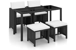 vidaXL Gartenmöbel 11-TLG. Poly Rattan Gartenset Gartengarnitur Sitzgruppe