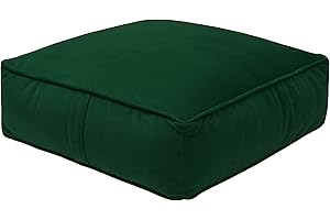 ‎LOFT 25 Loft 25 Bodenkissen Meditationskissen mit 20 cm Sitzhöhe Yoga Kissen mit Dinkelfüllung, Indoor Wohnzimmer Samt Bodensitzkissen Leichtes Floor Cushion für Balkon und kinderzimmer (Wald)