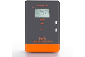 POWMR Regulador de carga solar MPPT de 20 A, 12 V, 24 V, controlador de carga solar máx. PV, tensión de circuito inactivo 55 V con diferentes funciones de protección automática. …