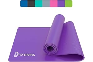 DIVA SPORTS Yoga Mat Extra Thick 15mm Non-Slip Pilates Workout Exercise Mat Soft Mat Carry Strap