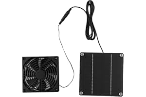 FEEGOW Kit de ventilador de panel solar, ventilador impermeable con energía solar, extractor de aire, equipo de ventilación al aire libre, mini ventilador para invernadero, perro mascota pollo casa