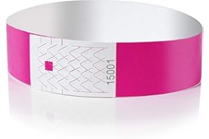 AMAZY Admission Wristbands (200 pcs | Numbered) - Waterproof, Printable Admission Wristbands for Control and Security at Events and Functions (Pink)