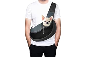Brynnl Bolsa de Hombro para Mascotas, Hand Free Bolso Bandolera para Mascotas De Un Hombro, para Gatos, Cachorros, Bandolera Ajustable con Bolsa de Malla Transpirable para Caminar al Aire Libre