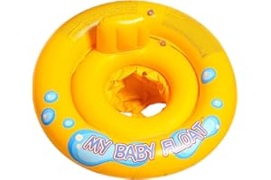 E-SMARTER 2023 Newest Baby Swimming Float with SPF 50+ Sun Canopy, Inflatable Baby Pool Float for 3-36 Months, Adjustable Safety Bottom Support, No Flip Over Baby Swimming Ring with Anti-Flip Tail and Air Pump