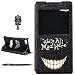 Produktbild Sony Z5 Compact / Z5 Mini Schutzhülle Leder Hülle, Alfort 3 in 1 Flip Fashion Design Dual Use Falten Premium PU Leder Tasche Case Cover Flip Fenster Window Touch Screen für Sony Z5 Compact / Z5 Mini 4.6" Smartphone Funktion Standfunktion Unterstützte Telefone mit Teufel smiley ( Schwarz ) + Netter Staub Stecker + Alfort Schwarz Stylus Pen