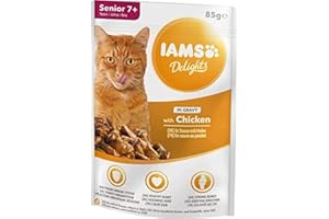 IAMS Sauce pour poulet humide senior Delights Cat, 85 g (l'emballage peut varier)
