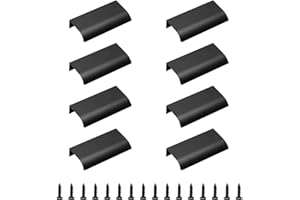 MOROBOR Lot de 8 poignées d'armoire de style moderne en alliage d'aluminium avec vis pour cuisine, placard, chambre à coucher, bar (noir, 80 mm)