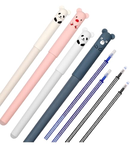 Canollo Radierbare Kugelschreiber 6er Set - 0,5mm Mit Katzen Design