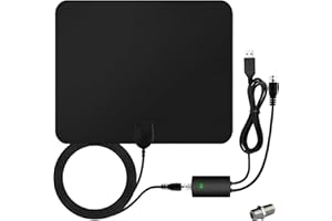 FXINDX TV Antenne Digital, Zimmerantenne 2024 Neueste, DVBT2 Antenna mit Signalverstärker, Tragbare HD Antenne Indoor 4K 1080p für alle Herkömmlichen und HD Fernseher