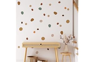 funlife Boho Pois Stickers Muraux Enfants Autocollants Décoller et Bâton, Imperméable Mur Décalcomanies Filles de la Pépinière, Stickers Chambre Fille Salon