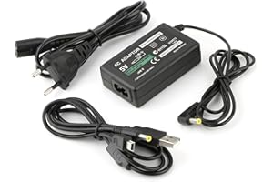 RONGZY pour Chargeur pour Sony PSP 1000/2000/3000 Series Alimentation Interne Remplacement avec Cordon d'alimentation et Câble de Charge USB 2 en 1 XX