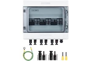 DIHOOL Interruttore di separazione solare in pv con spina solare, 3 stringhe 1000 V, fotovoltaico DC, protezione dai fulmini per impianto in PVC (3 in 3 out 1000 V, 40 A)