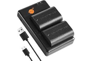 DSTE 2PCS LP-E6 LP-E6N (2600mAh/7.4V) Batterie Ladegerät Compatible für Canon EOS 6D, EOS 7D, EOS 60D, EOS 60Da, EOS 90D, XC10, XC15 Kamera