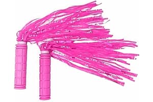 Kids Bike Handlebar Streamers, Durable Plastic Grips (Pink) | Universal passform för de flesta styre, Lätt att installera, Förbättrad synlighet, Roliga dekorationer