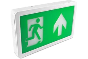Bright Source 4w LED Maintained or Non Maintained Emergency Exit Box Sign with Up Arrow Only, 3 Hour Emergency Mode with Recharging Battery, for Corridors, Offices, Shops & Warehouses