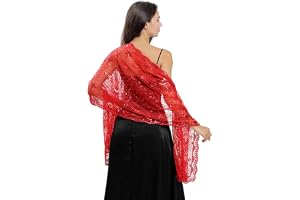 CCAIPU Sjalar och halsdukar för kvinnor mjuk nät spets pashmina lätta sjalar tofsar damer silkeslen ren sjal för kväll fest b