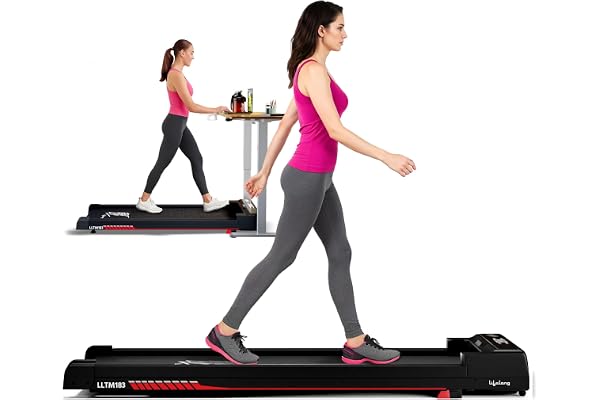 Lifelong Fit Pro Treadmill 3 HP Peak Dc Brushless Motor 2 Level Manual Incline Walking Machine at 8 km/Hr Speed with Led Display-Cardio Equipment for Home Gym 110kg Capacity, Black