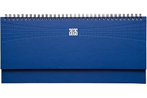 LEIVESTE - Planner Settimanale Scrivania 2026, Agenda Calendario da Tavolo Gennaio-Dicembre, Copertina Rigida, Rilegatura a Spirale, Formato 30x15 cm, Organizzatore Ufficio e Casa (Royal)