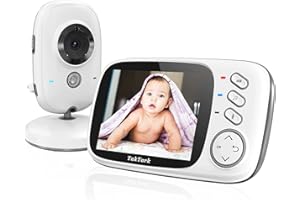 TakTark Babyphone mit Kamera, Babyfon 3,2'' Baby Monitor, Baby Kamera mit VOX Funktion, Gegensprechfunktion, Temperaturüberwachung, Nachtsicht und Schlaflieder