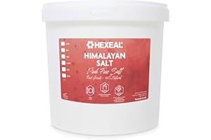 Hexeal Himalayan Pink Salt 5kg – 5kg Bucket of Fine, Food Grade Salt – Suitable for Seasoning & Cooking – 100% Natural Salts for Soothing Baths, Beauty & Cosmetics