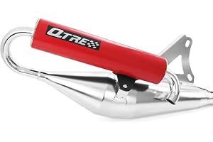 Tecnigas Q-Tre Pot d'échappement sport chromé/rouge pour compatible avec Jog R 50 / Neos 50