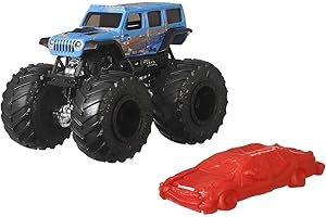 Hot Wheels Monster Trucks Set (Assorted Styles, One Random Set), 1 Toy Truck in 1:64 Scale & 1 Crushable Car, Vehicle Play for Kids & Collectors, FYJ44