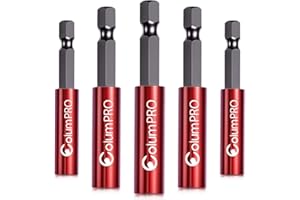 ColumPRO 5PCS 1/4" Strong Magnetic Extension Bit Holder,Hex Shank S2 Steel Magnetic,Screwdriver Extension,Quick-Change Hex Shank Set