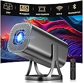 Proyector Portátil 1080P Soporte 4K con WiFi 6 Bluetooth 5.4, Android 12.0 Mini Portable Proyector 22000 Lúmenes, 270° Rotati