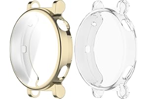 Chofit Etui kompatybilne z Huawei Watch GT 4 46 mm 41 mm osłona ekranu, powłoka ochronna z tworzywa TPU, pancerna obudowa do Huawei Watch GT4 (przezroczyste + złote, 41 mm)