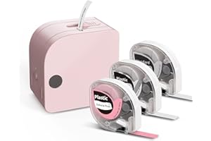 GOKNU Phomemo P12 Bluetooth Beschriftungsgerät Selbstklebend Etikettiergerät Labeldrucker, Mit 1 Etikettenband, Kompatibel Mit Android & Ios, Einfach Zu Bedienen FüR BüRo, Zuhause, Organisation, Rosa