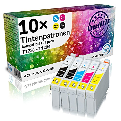 N.T.T.® 10 Stück XL 100% Qualität Druckerpatronen Tintenpatronen Tinte Satz für Epson Stylus