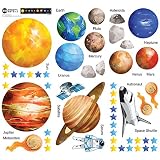 GET STICKING DÉCOR® Weltraum Sonnensystem Wandtattoo, Wandsticker Kollektion, Watercspace Ssys.2, Glänzend Herausnehmbar Vinyl, Multi Farbe. (Large) - 4