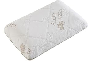 ‎MEFOPILO MEFOPILO Memory Schaum Kissen zum Schlafen 70x40x12 cm, Aloe Vera Extrakt Kissenbezug, viscoelastisches Kopfkissen, Ergonomisches nackenstütz Kissen, Rücken-, Bauch-, Seitenschläfer, weiß