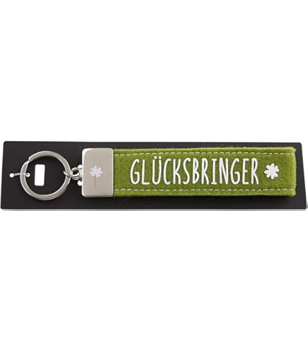 Depesche 4298-001 Loop Felt Keyring With Engraved Metal Finish And Iconic Print, The Beste, Pink, Approx. 18.7 X 4.4 X 1 Cm