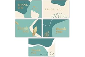 Rileys & Co Thank You Cards Pack with Matching Envelopes | 50-Count, Gold Foil - Blank Note Cards, Perfect for Wedding, Business, Gift Cards, Graduation, Baby Shower, Funeral (Sage Green)